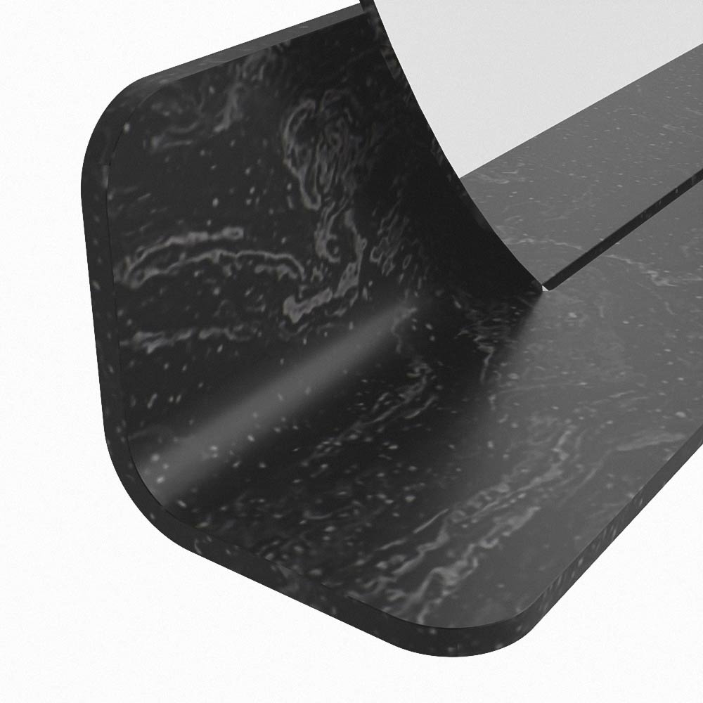 Mondiaz Spot spiegel rond Ø100cm met planchet lava