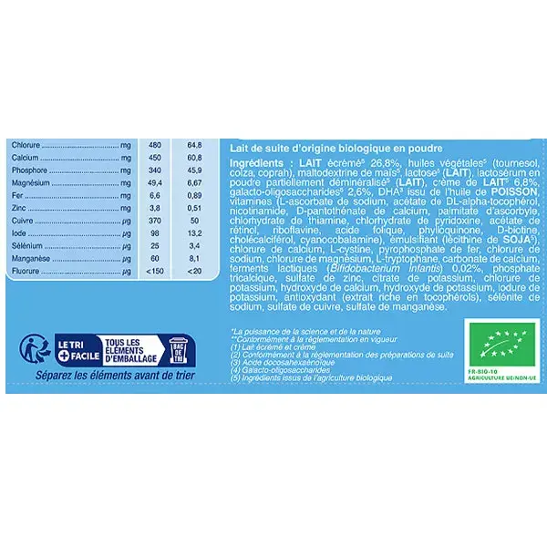 Biostime Lait Infantile 2 Bio 6-12m 800g