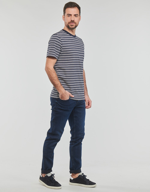 Selected - SLHANDY STRIPE SS O-NECK TEE W - Marine / Blanc