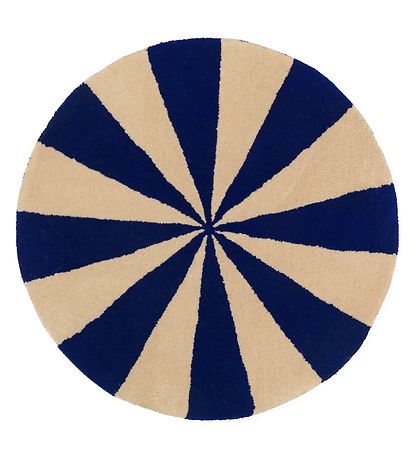 ferm Living Gulvt?ppe - Uld - ?: 70 cm - Blå/Hvid
