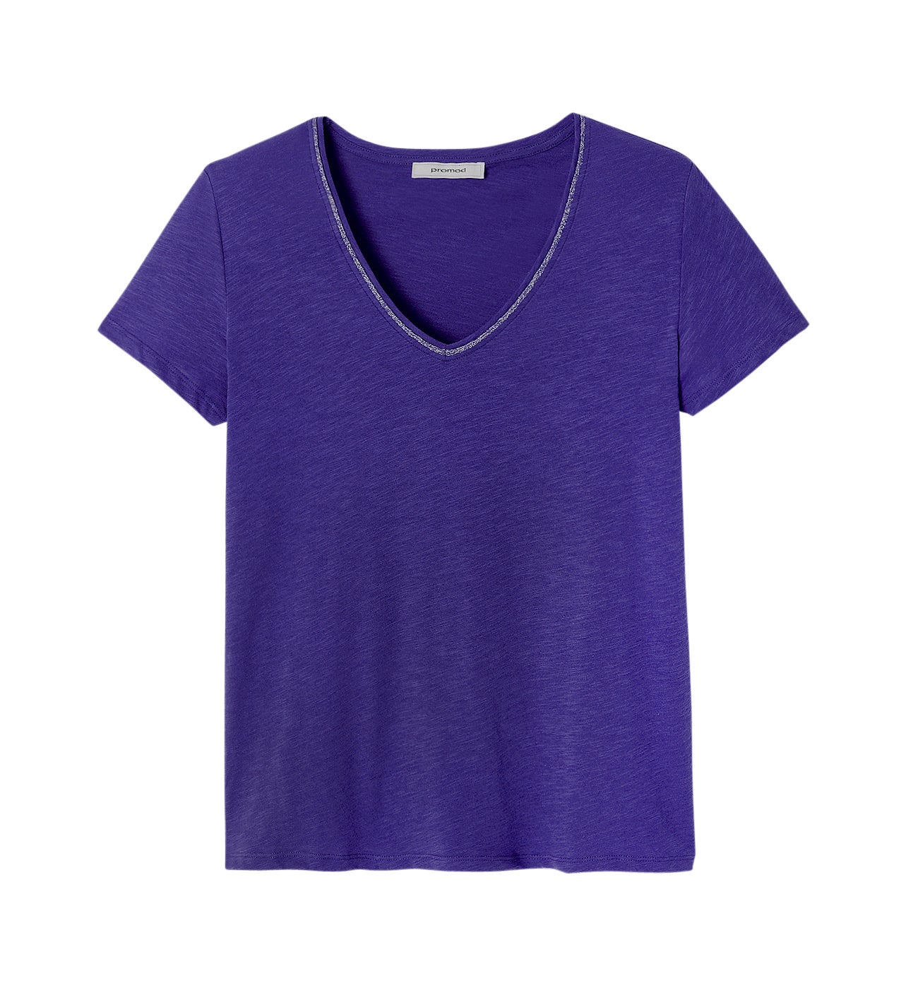 T-shirt col V Femme - Bleu