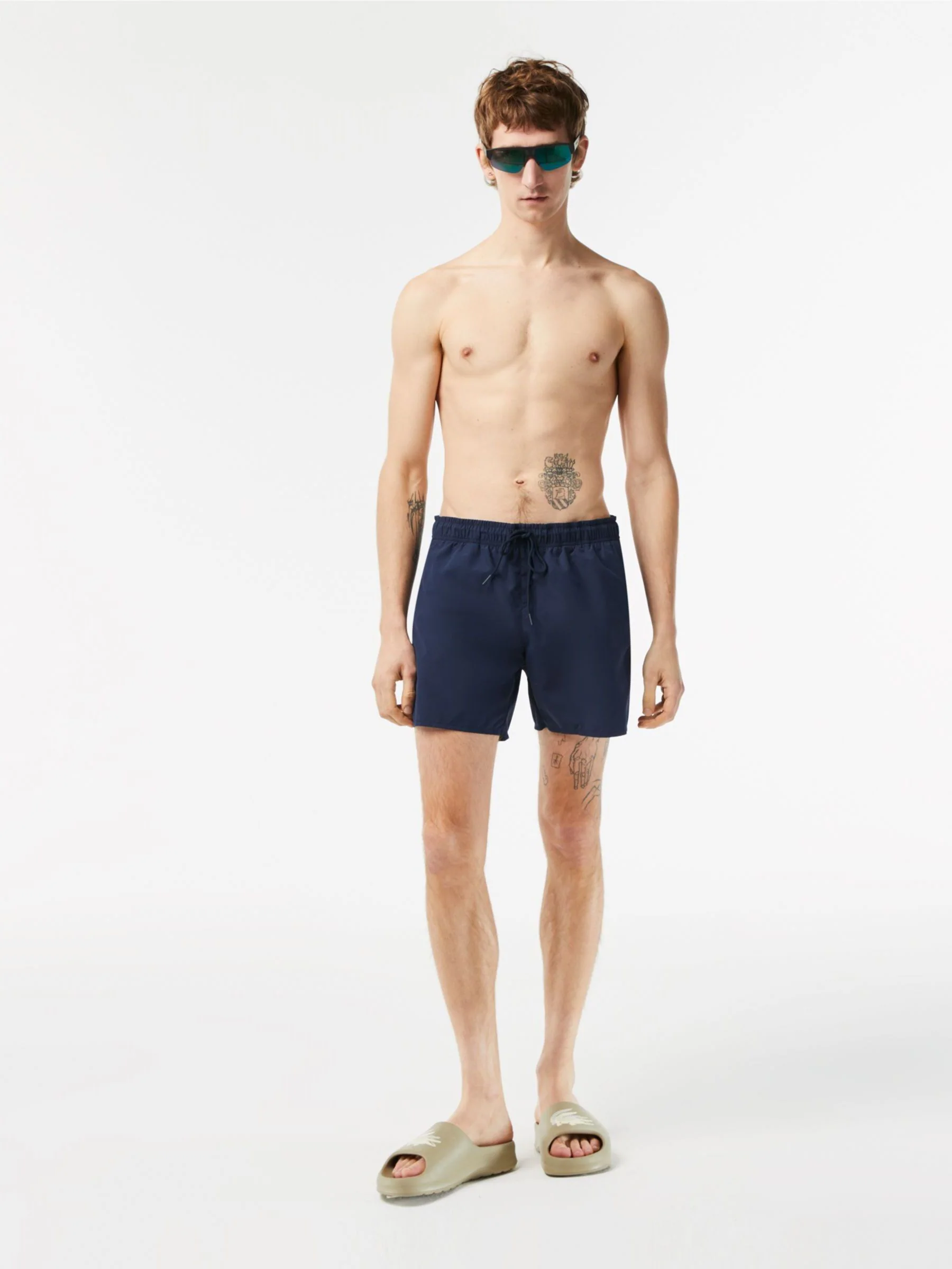Marineblauw - Lacoste® lichtgewicht zwembroek