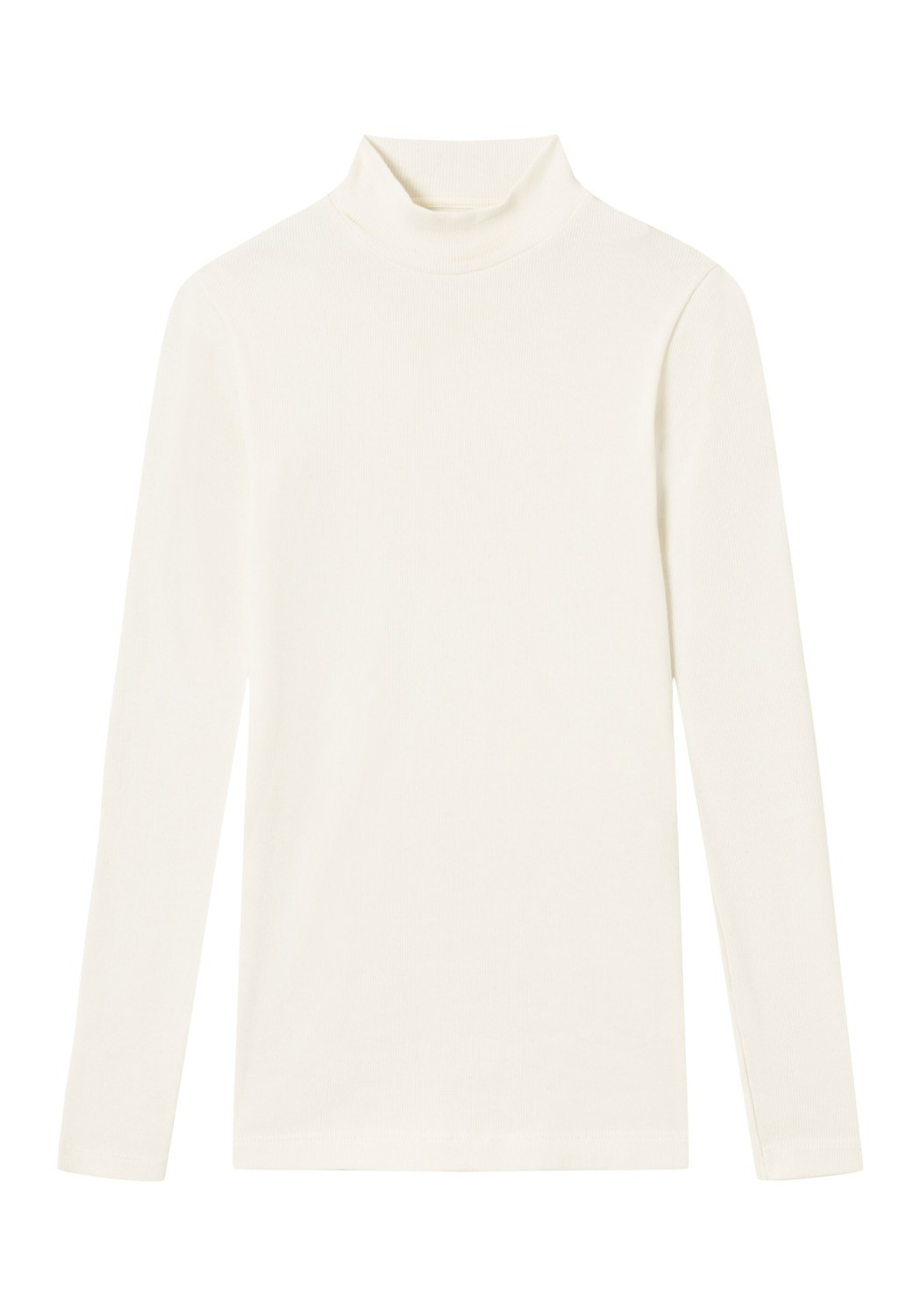 Knowledge Cotton Apparel Longsleeve Rib High Neck Snow White
