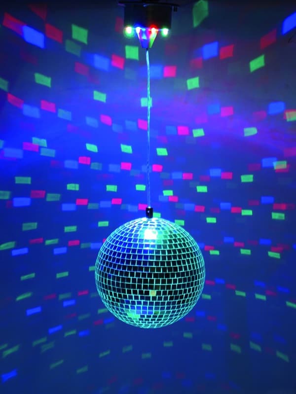 Diskokule 30 cm med LED-lys