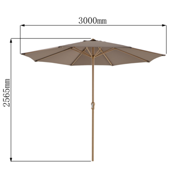 Parasol Lima taupe Ø 300 cm