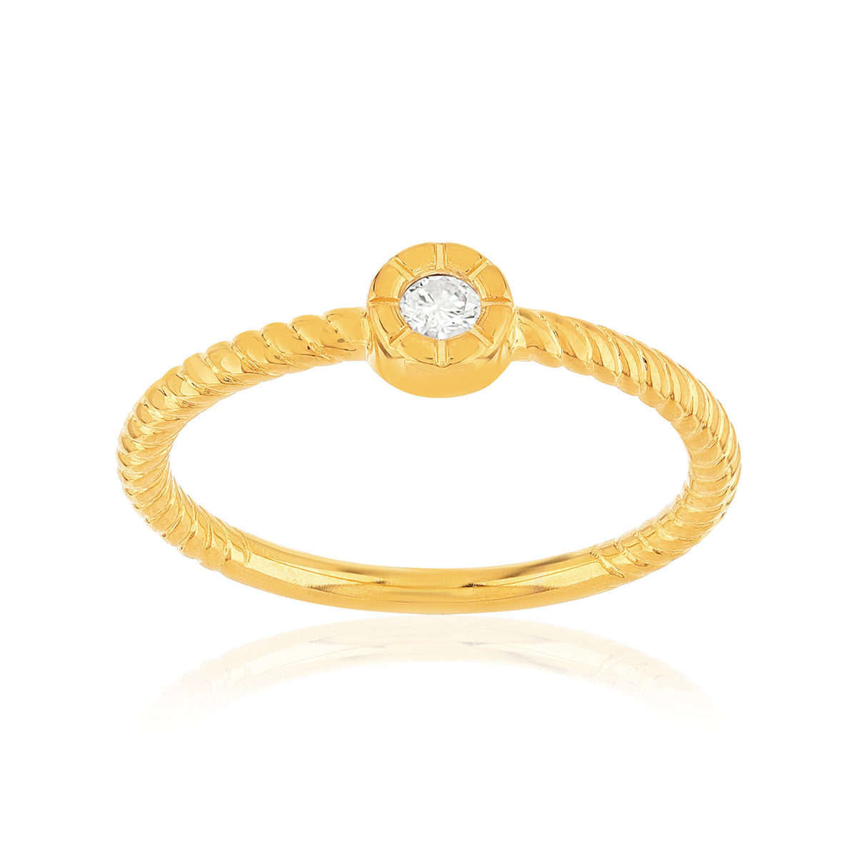 Bague plaqué or jaune zircons