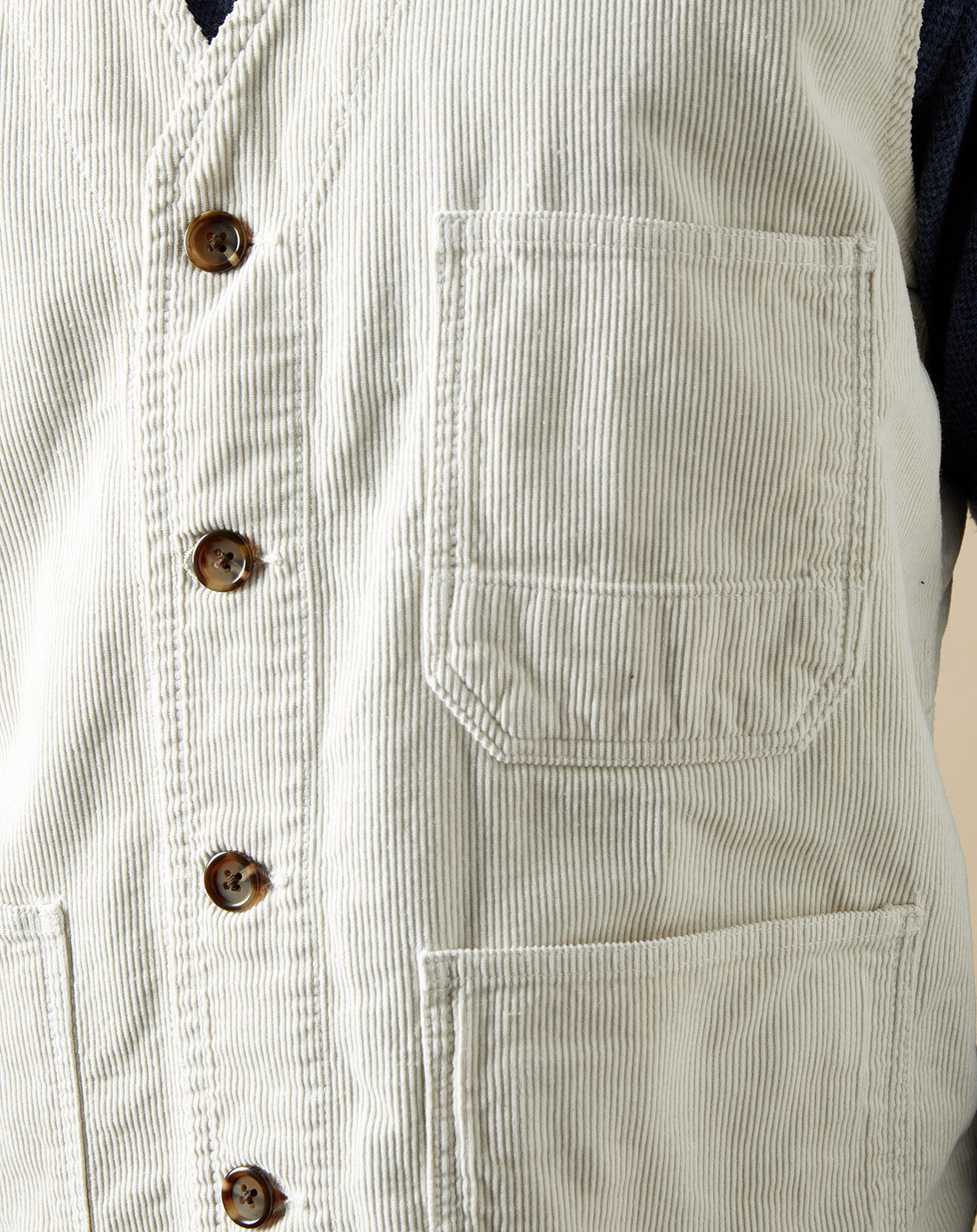Hartford Gilet en Velours côtelé Will craie