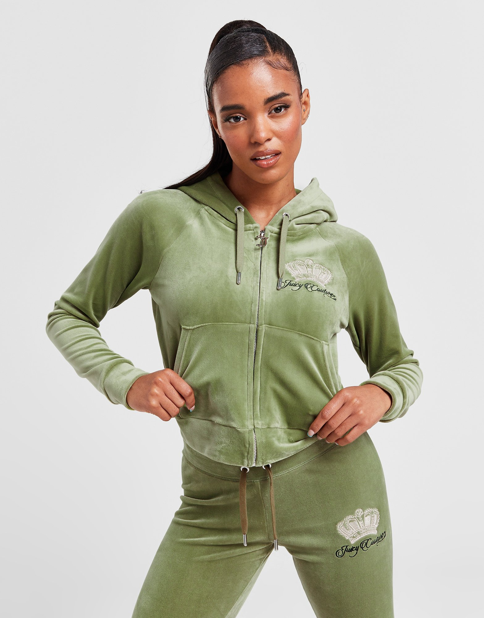 JUICY COUTURE Sweat à Capuche Zippé Royalty Velours Femme