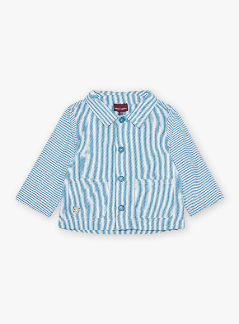 Gilet à rayures bleu azur et blanc