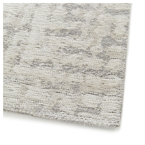 Tapis tissé en polyester recyclé et jute - arun - gris et crème - 160 x 230 cm