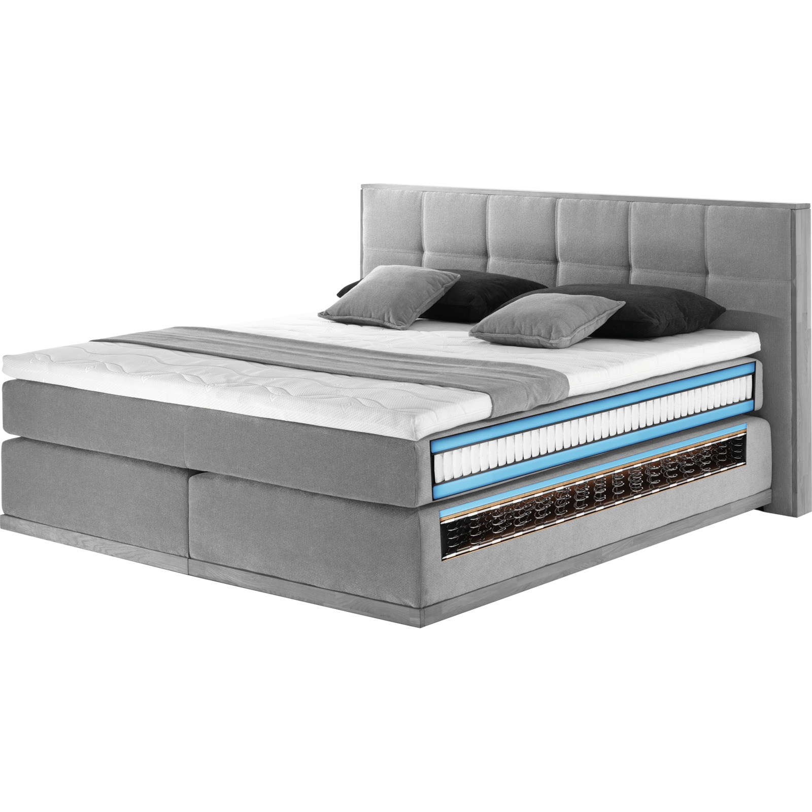 Boxspringbett Leonie 180 x 200 cm, anthrazit