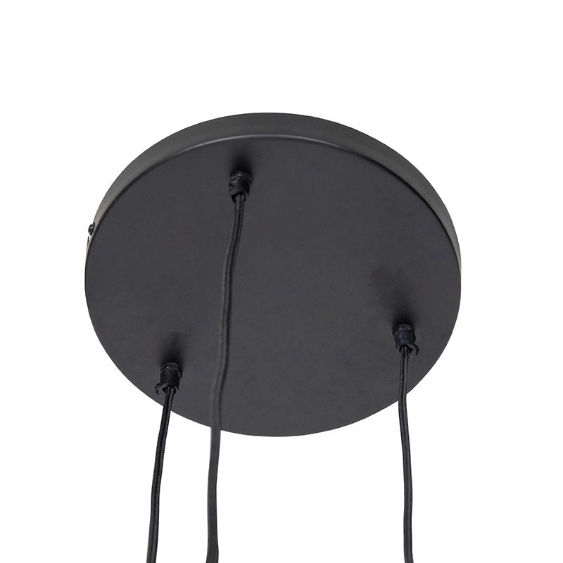 Industriële hanglamp zwart rond 3-lichts - Bobby