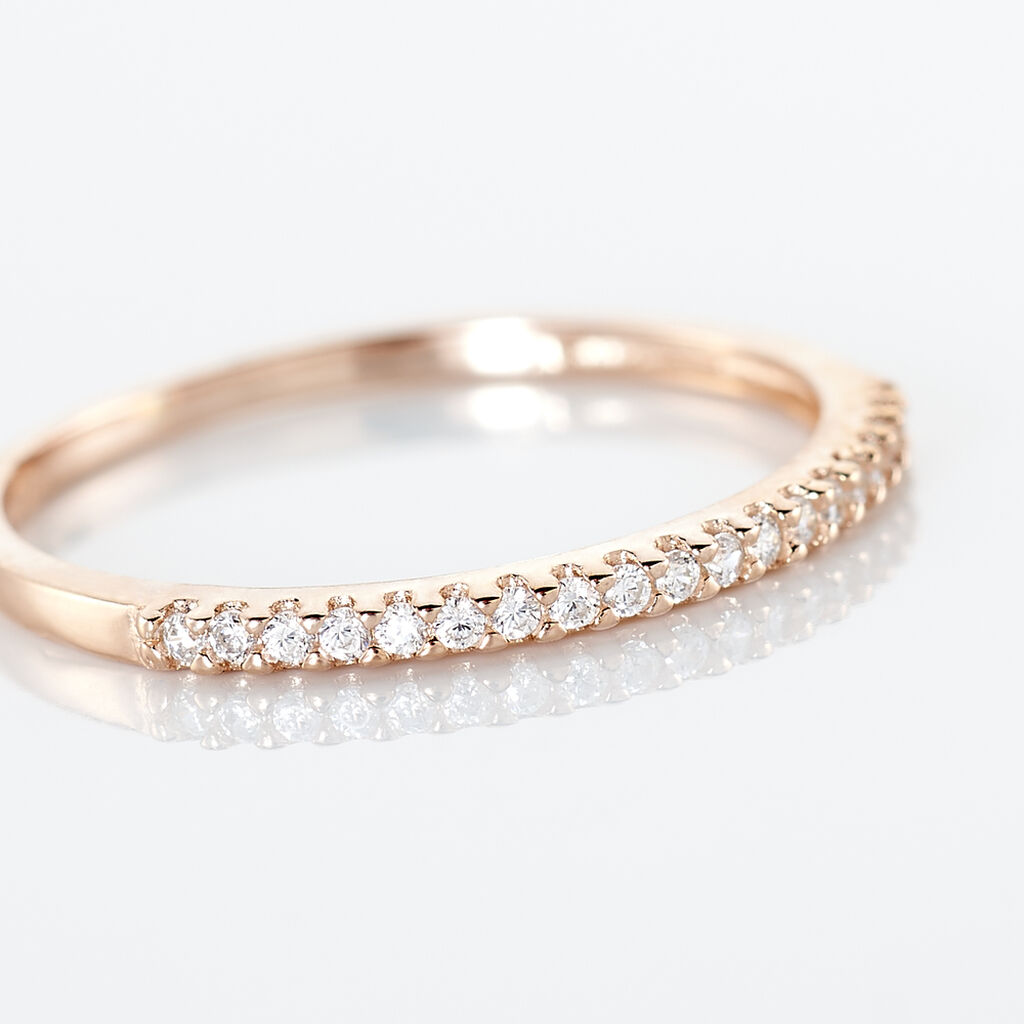 Bague Jaquelyn Argent Rose Oxyde De Zirconium