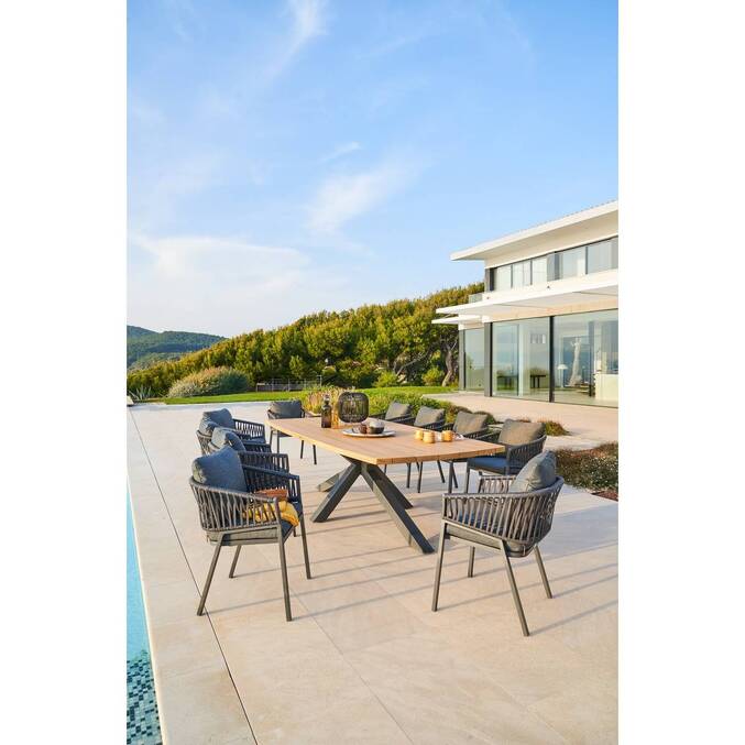 Table de jardin LIMAYA Acacia & Graphite