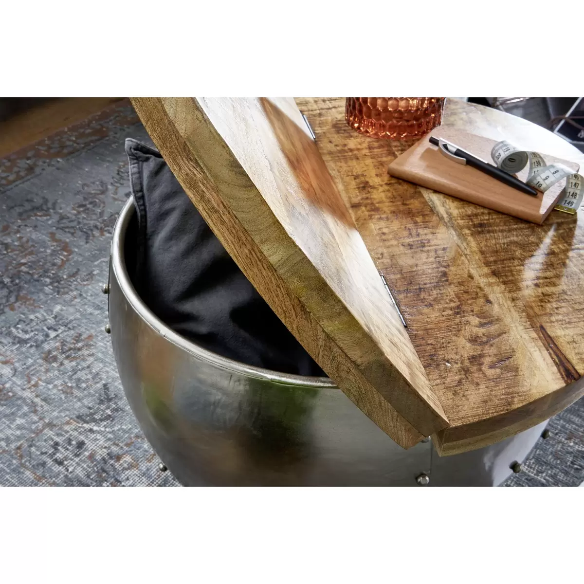Couchtisch Tours braun,silber