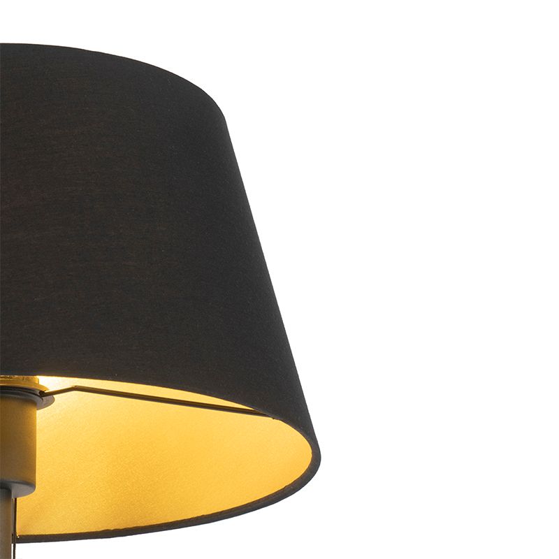 Vloerlamp zwart met zwarte kap en verstelbare arm - Ladas Deluxe