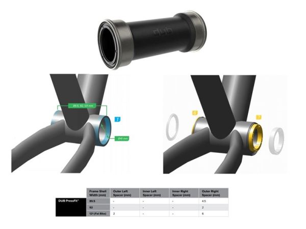 Sram DUB Press-Fit Krankboks, 89,5/92mm