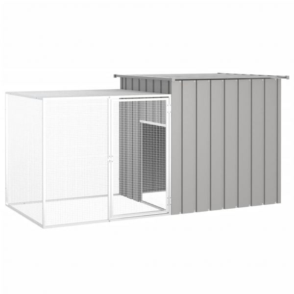 Gaiola Coelhos 200x91x100 cm Aço Galvanizado Cinzento - 3155528