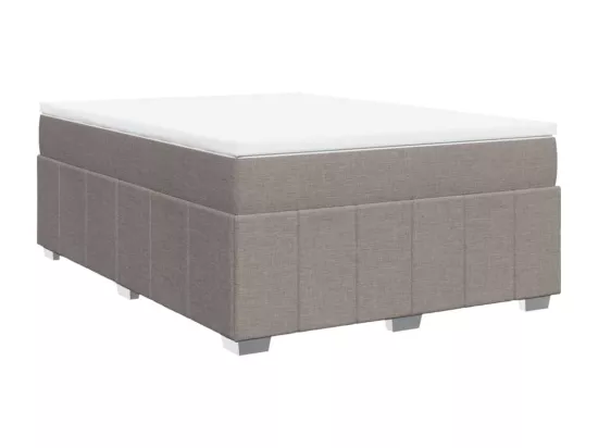 Sommier à lattes de lit avec matelas Taupe 140x190 cm Tissu