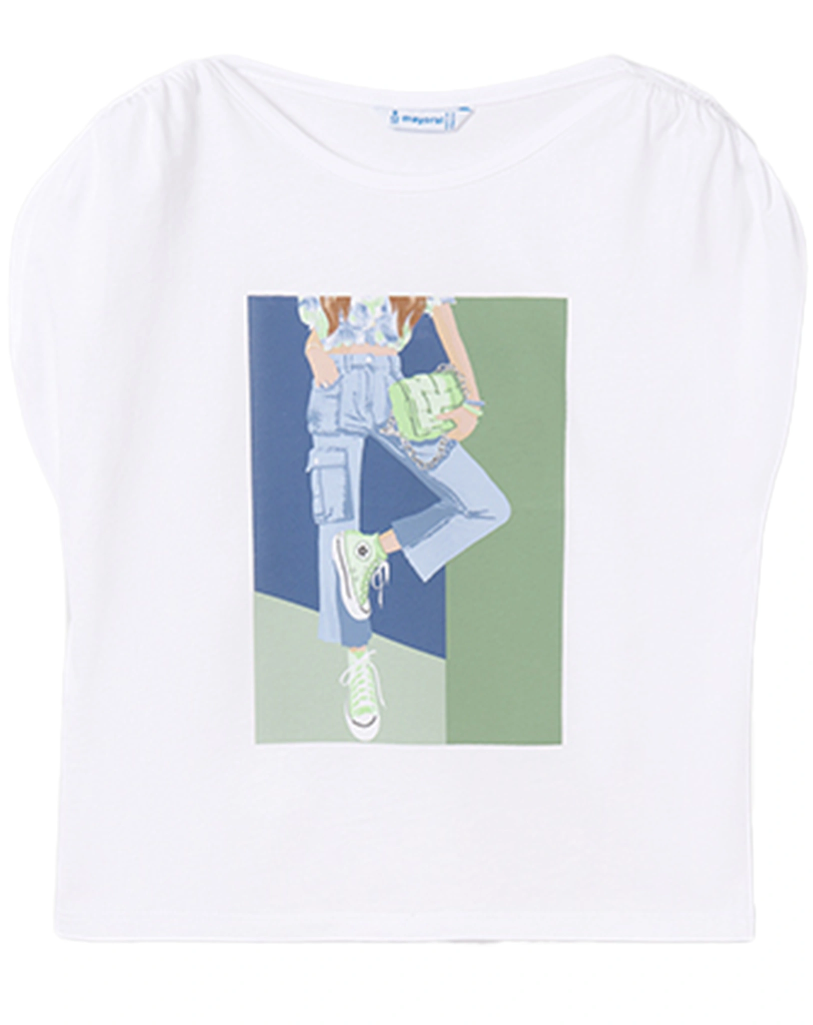 T-Shirt HOLLY GREEN ärmellos in weiß/minze