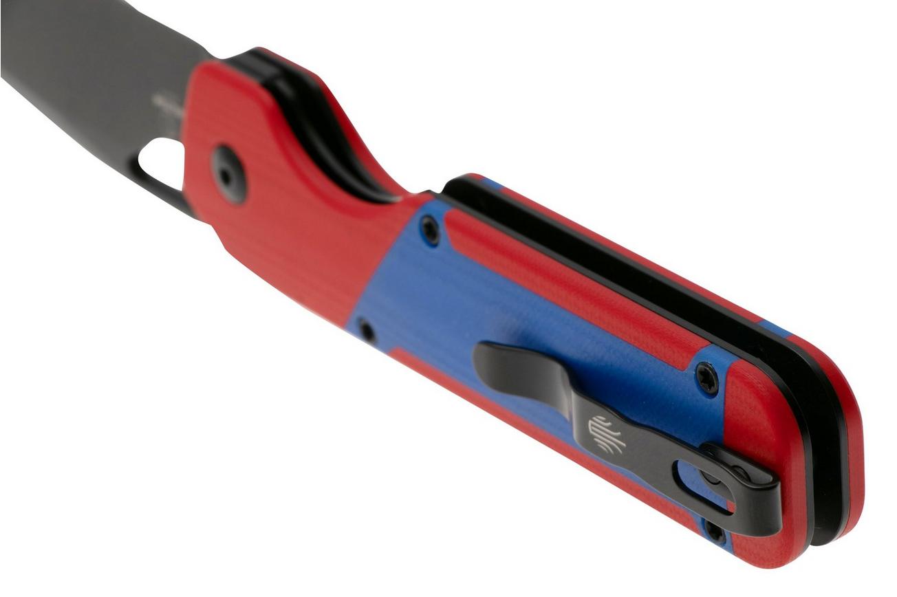 Kizer Vanguard Militaw V3634A2 Liner Lock, Black Nitro-V, Red G10, Blue G10 Inlay, zakmes, Jonathan Styles design