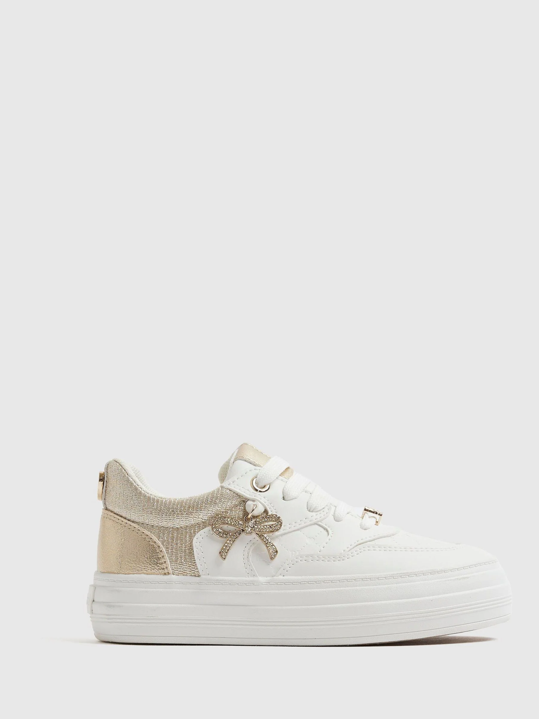 River Island Girls Bow Charm Trainers