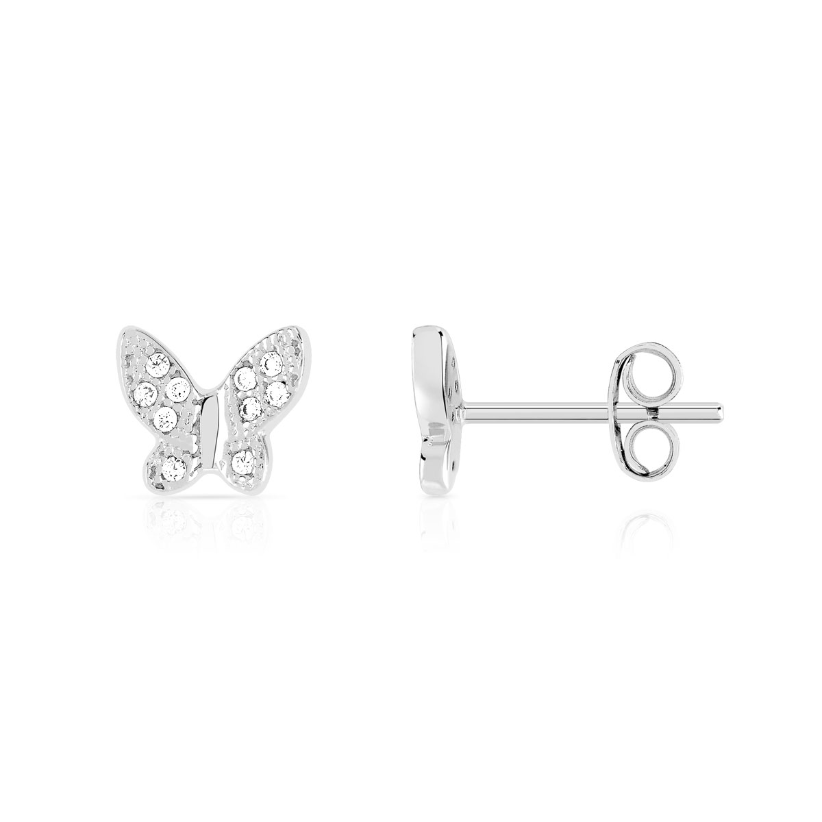 Boucles d'oreilles argent 925 papillons zirconias