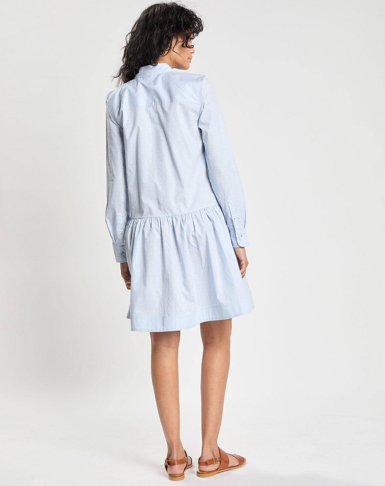 Tommy Hilfiger Robe chemise en popeline dobby bleu clair