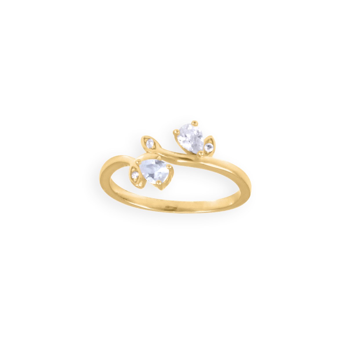 Bague plaquée or avec oxydes de zirconium