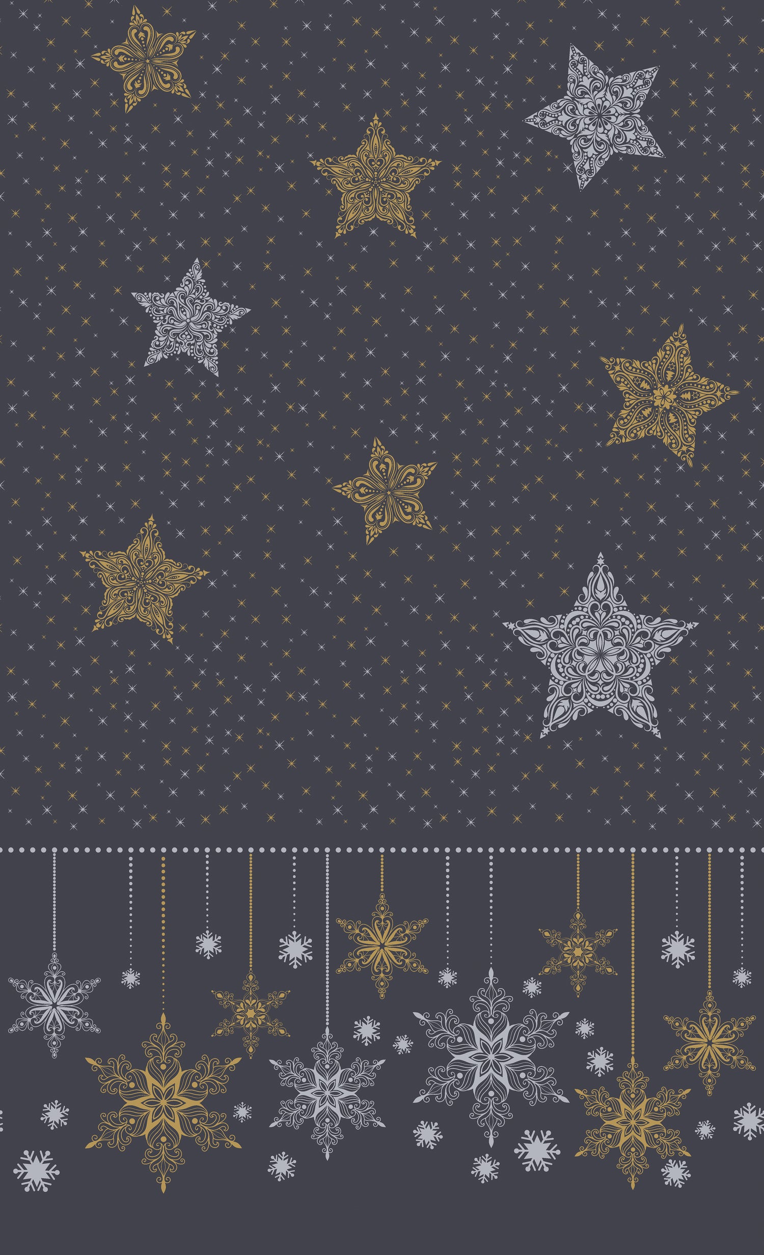 Duni tafelkleed Snowstars Black zwart 138 x 220 cm