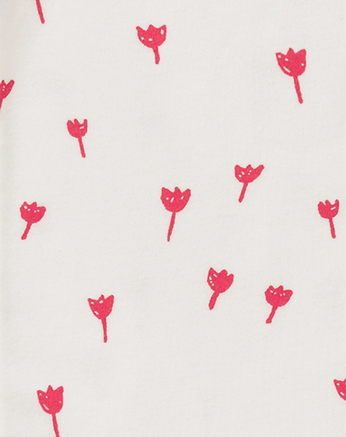 Schlafstrampler TULIP mit Fuß in weiß/rot