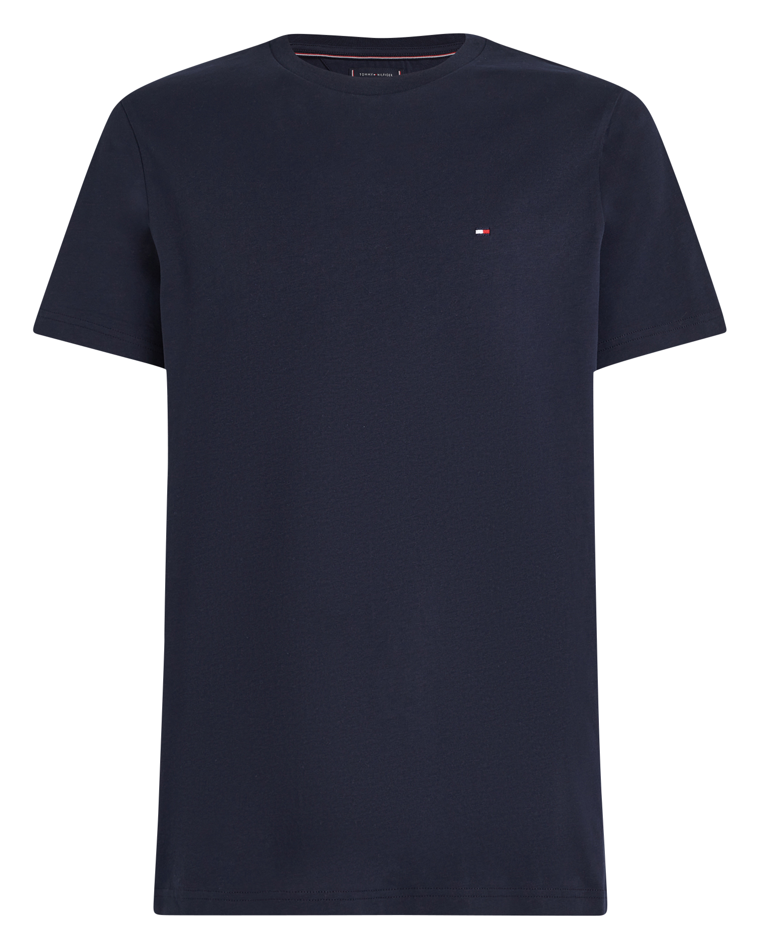 Tee-shirt col rond droit en coton | Bleu