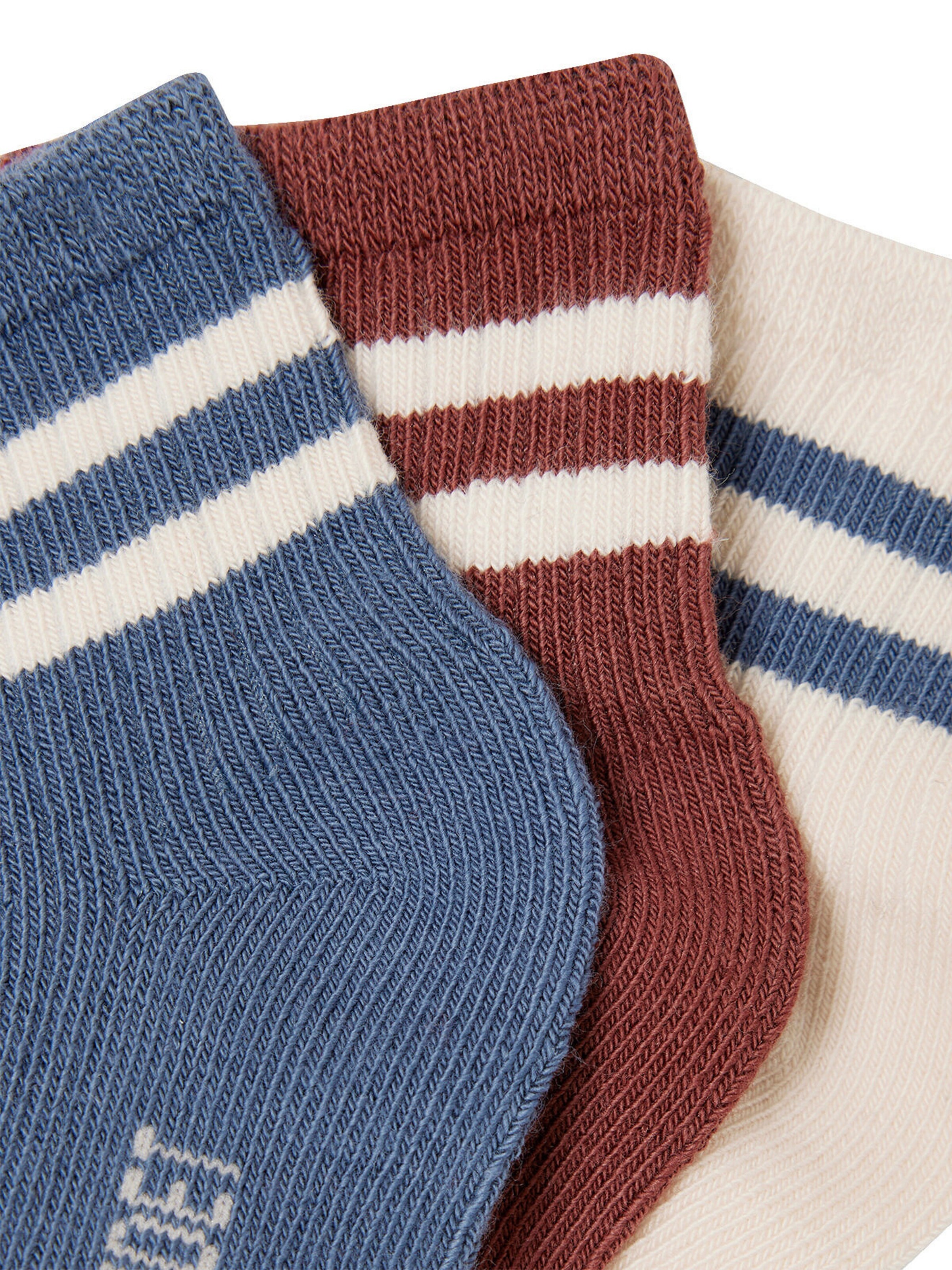 Vertbaudet 3er-Pack Jungen Baby Socken mit Streifen jeansblau