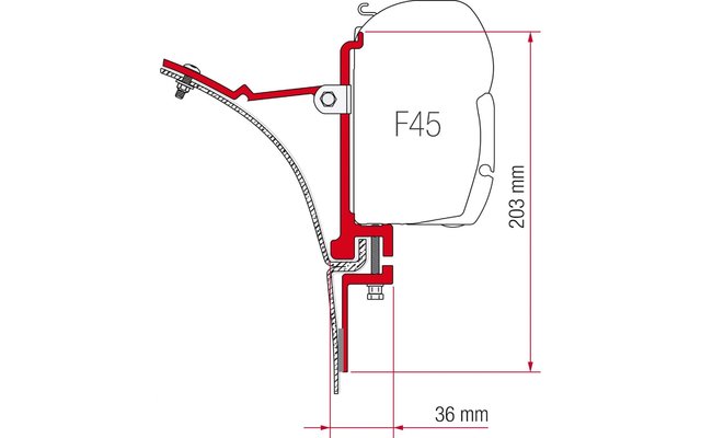 Fiamma Halterungen für Markise F45 Wandmontage