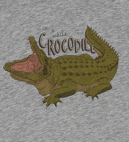 Konges Sløjd T-shirt - Krokodille - Grey Melange