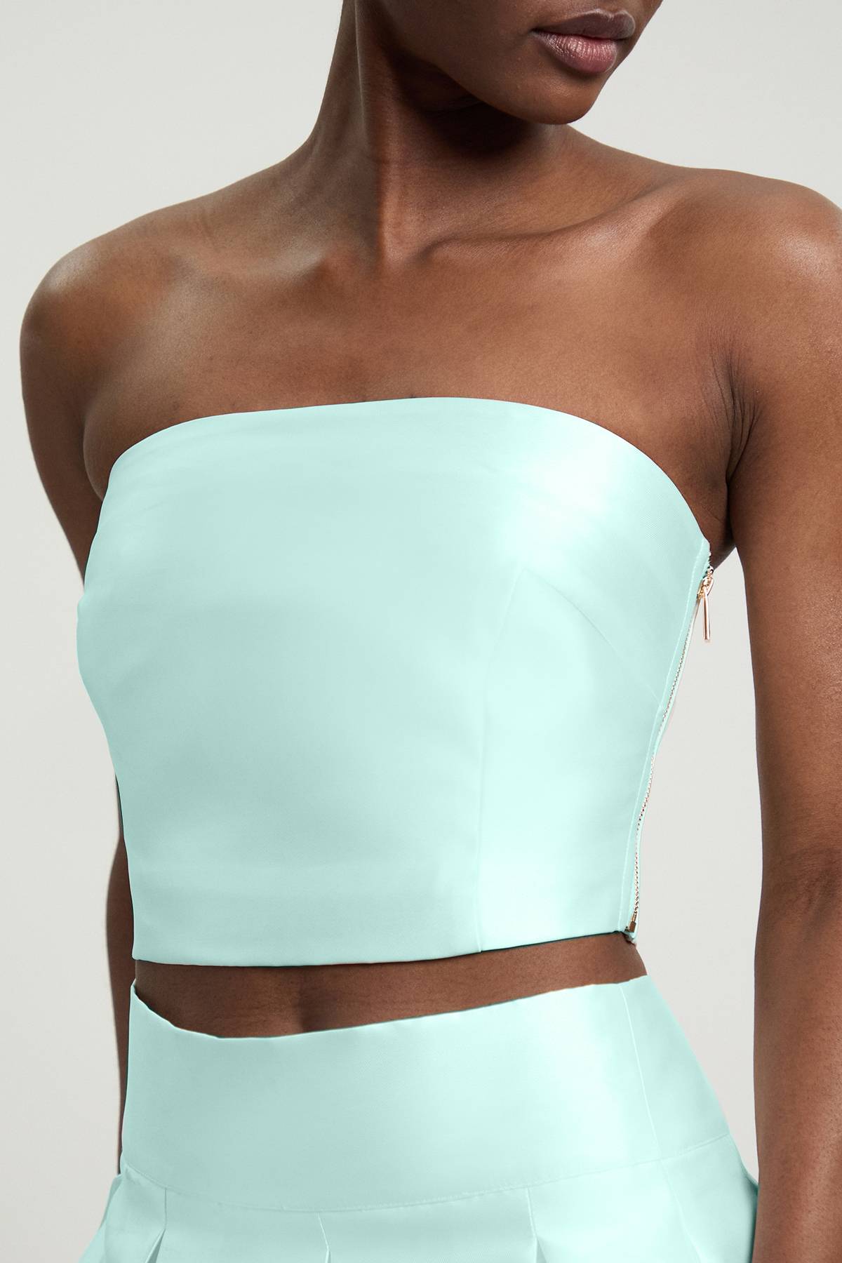 KarenMillen Haut Bustier En Sergé De Satin Tissé