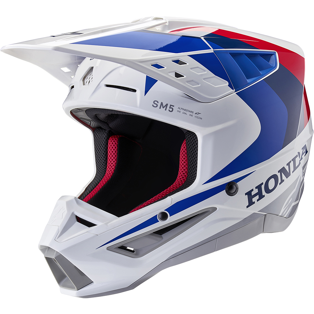 Alpinestars - Casque S-M5 Helmet Honda Blanc / Bleu / Rouge