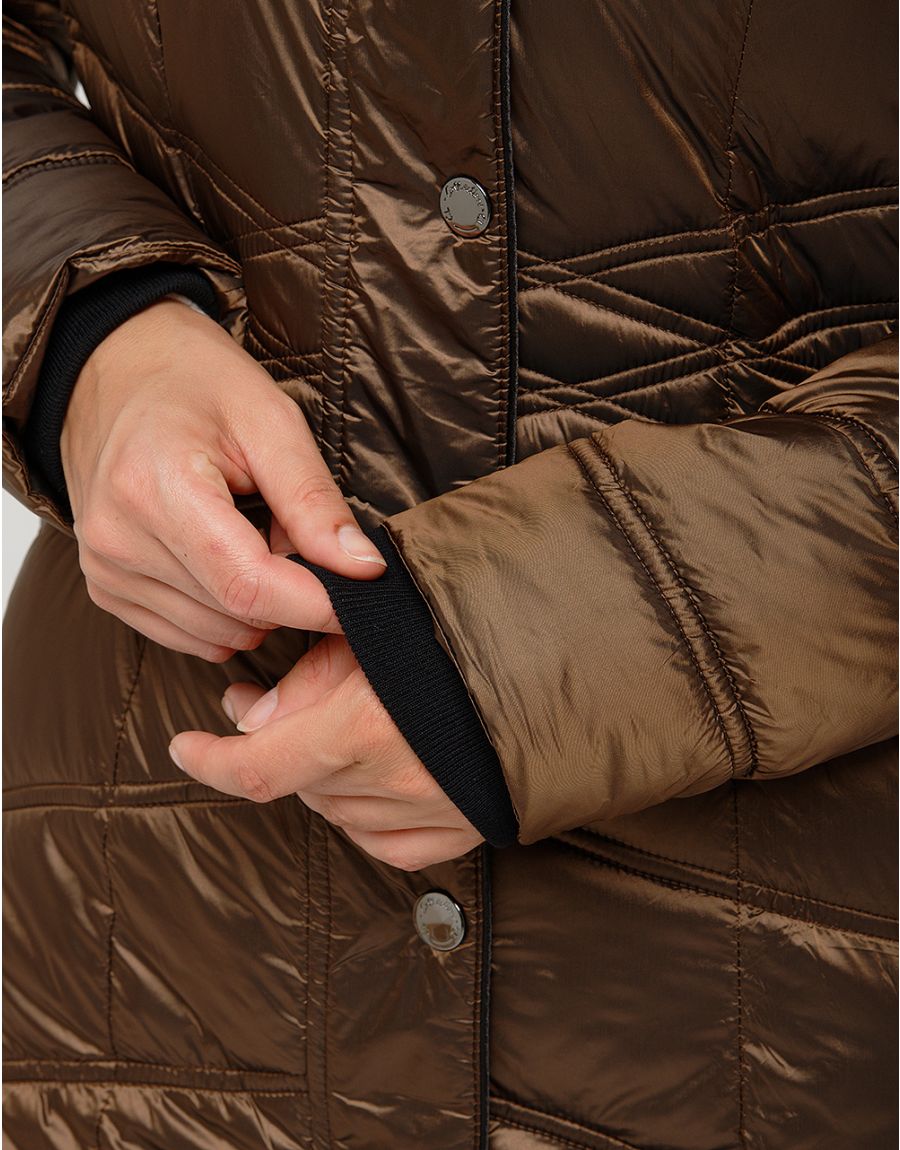 Doudoune marron capuche