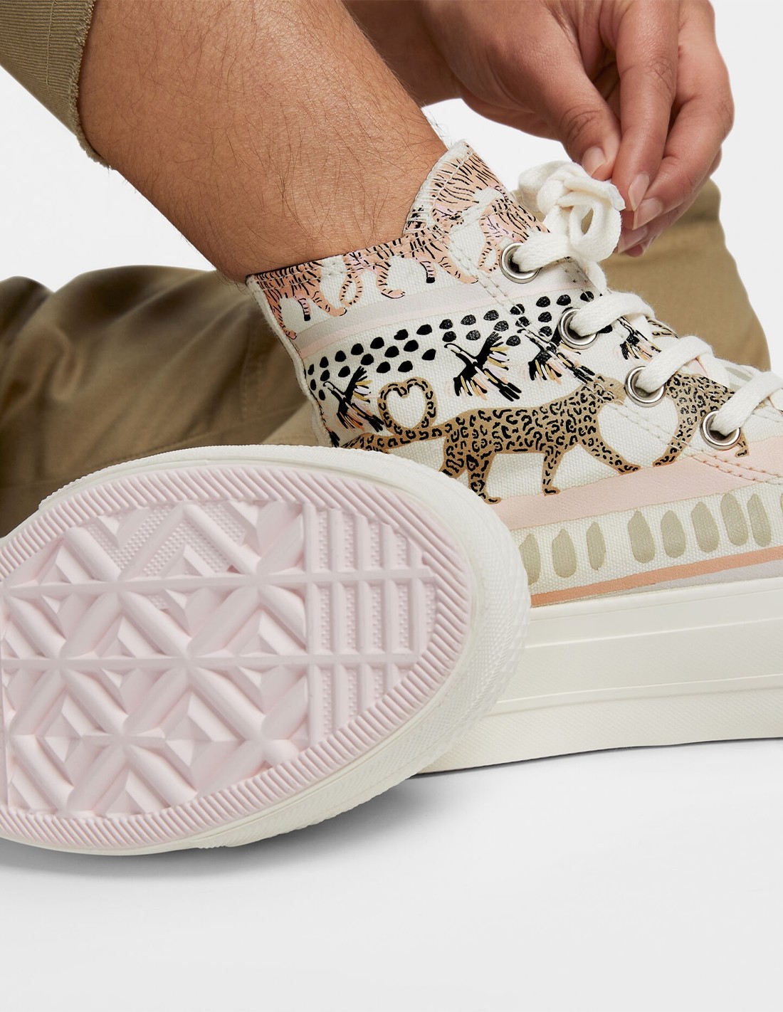 converse Sneakers compensées Femme ctas lift hi imprimé animalier