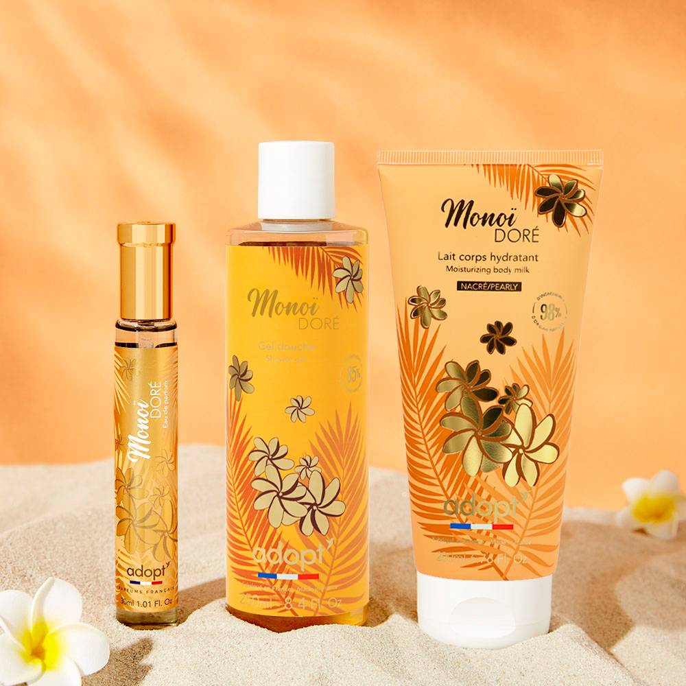 Monoï Doré Coffret chalet eau de parfum 30 ml + gel douche 250 ml + lait corps 200 ml