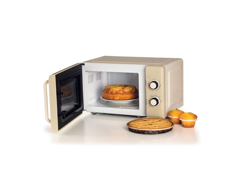 Ariete Mikrowelle Vintage Beige Mikrowelle zum Kochen, Erhitzen und Auftauen