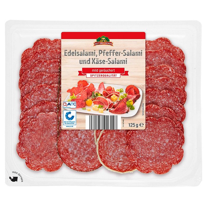 GUT DREI EICHEN Salami Aufschnittplatten 125 g, Mix