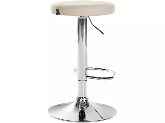 Lot de 2 Tabourets de bar - Similicuir & Métal - Crème - Ponte