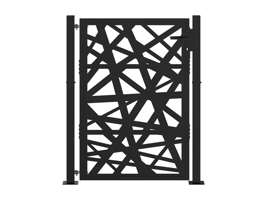 Portail de jardin noir 105x130 cm acier conception de lumière