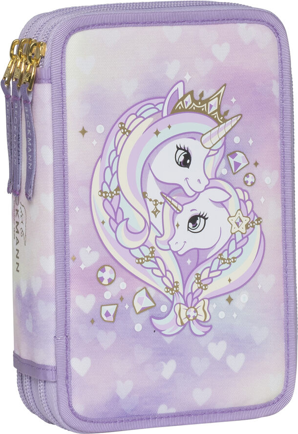 Beckmann of Norway Beckmann Trelags penalhus m/indhold Unicorn princess purple