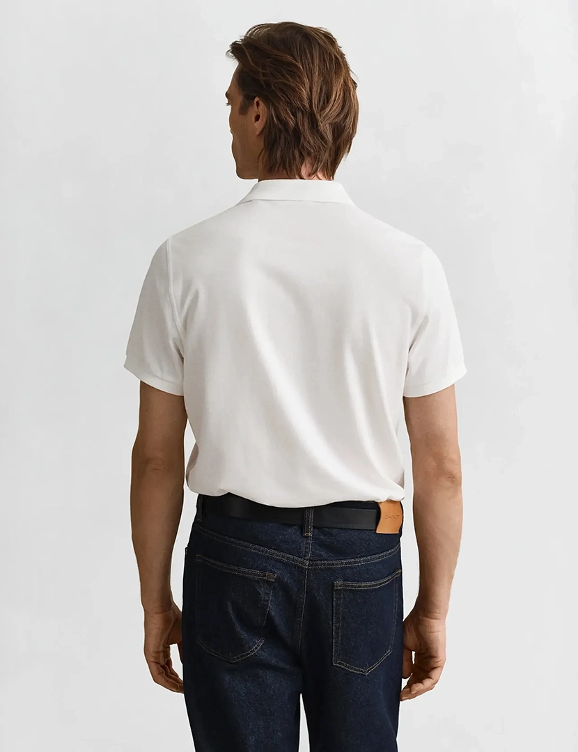 Short Sleeve Shield Polo White