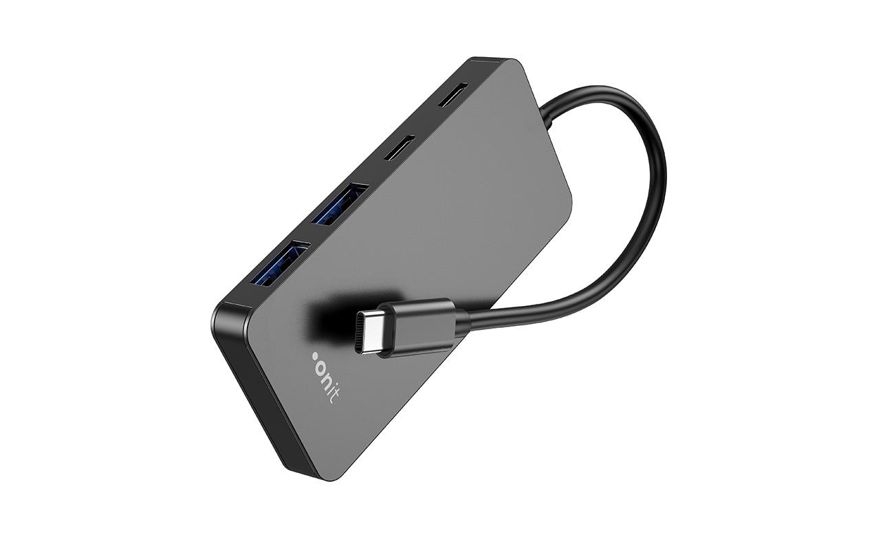 USB-C-Hub 2A2CLeichter und kompakter Hub mit 2 USB-A- und 2 USB-C-Ports