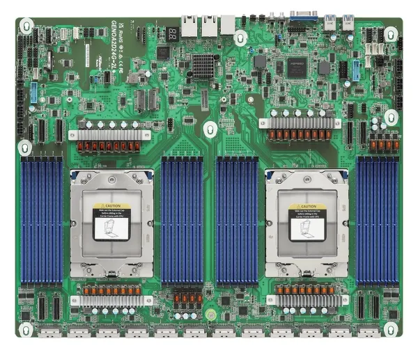 [OUTLET] - ASRock Industrial GENOA2D24G-2L  - Bundkort - LGA6096 Socket - 2 CPUer understøttet - USB 3.2 Gen 1 - 2 x Gigabit LAN - onboard grafik (CPU påkrævet)