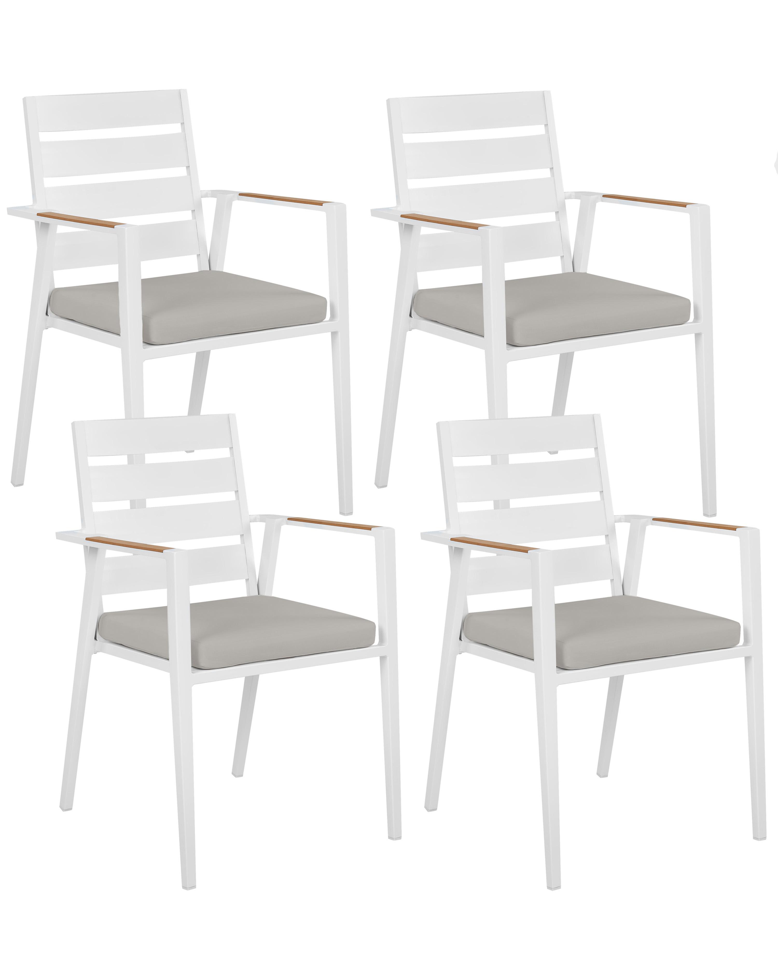 Set van 4 stoelen met zitkussen TAVIANO Metaal Grijs