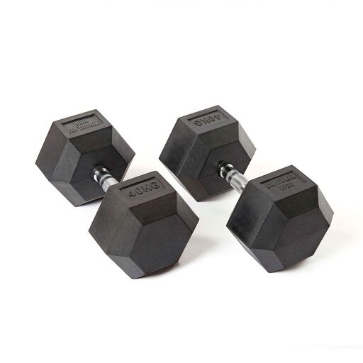 WOD individual com halteres hexagonais de 40 kg